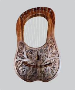 Hand Made 10 Metal Strings Flower Style Lyre Harp