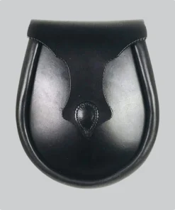 Custom Made Black Leather Kilt Sporran