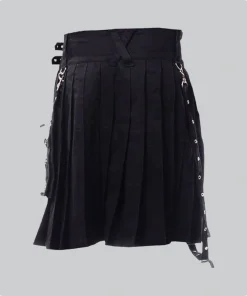 Custom Made Black Stylish Utility Kilt Back