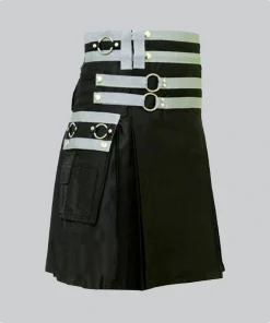 Custom Made Black and White Utility Kilt