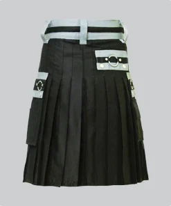 Custom Made Black and White Utility Kilt Back