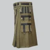 Custom Made Brown Utility Kilt With Pockets