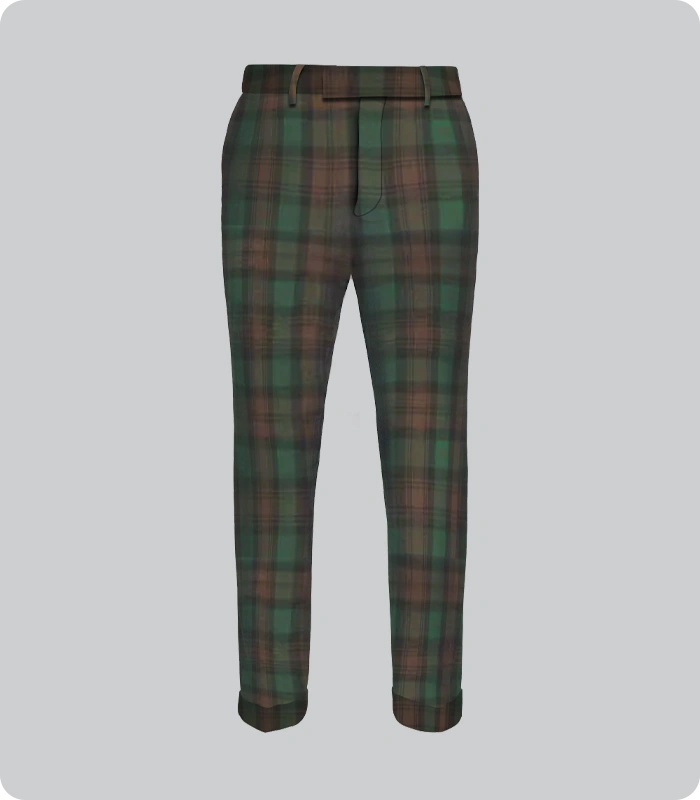 Custom Made Brown Watch Tartan Trouser