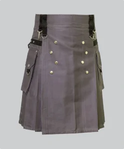 Custom Made Grey Utility Kilt With Pockets