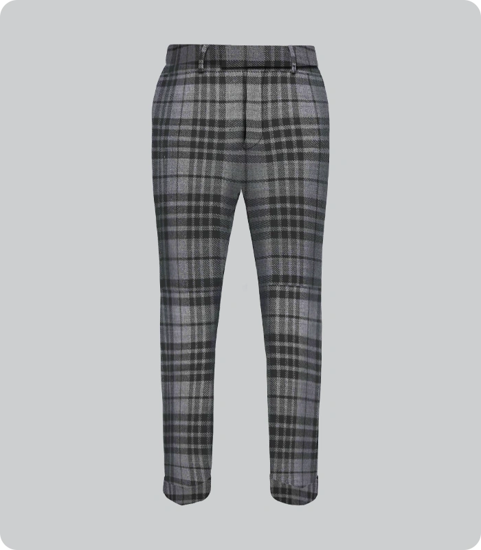 Custom Made Grey Watch Tartan Trouser