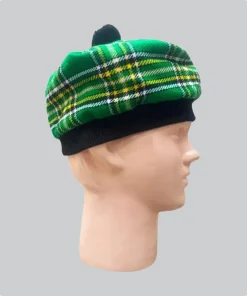 Custom Made Irish Green Tartan Tam o Shanter Hat 3