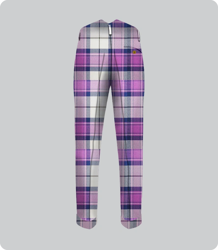 Custom Made Kerr Orchid Tartan Trouser Back