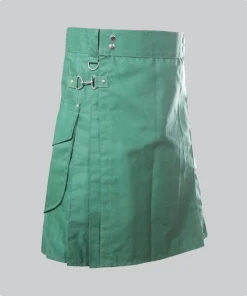 Custom Made Light Green Kilt Utility With Pockets Back