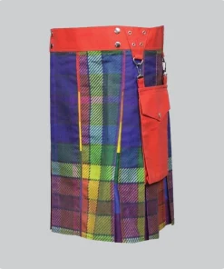 Custom Made Rainbow Utility Kilt With Pockets Back