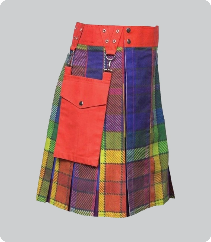 Custom Made Rainbow Utility Kilt With Pockets