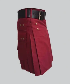 Custom Made Red Utility Kilt Left Side