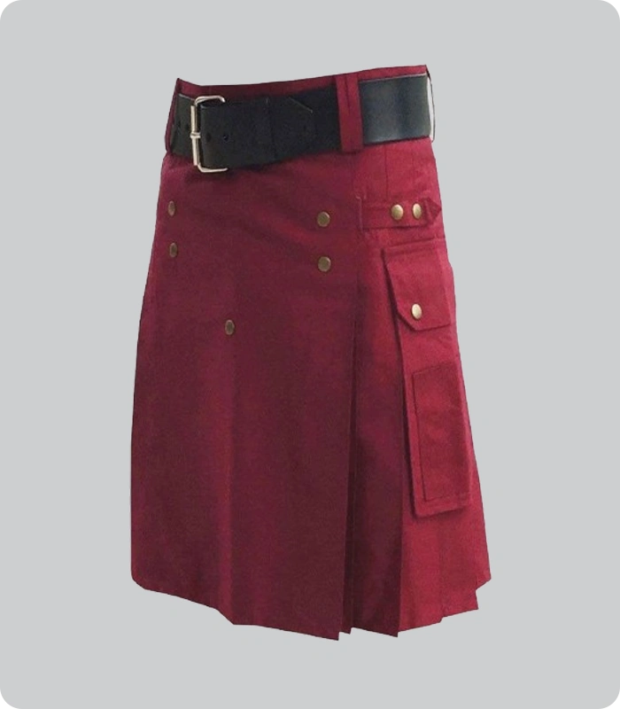 Custom Made Red Utility Kilt