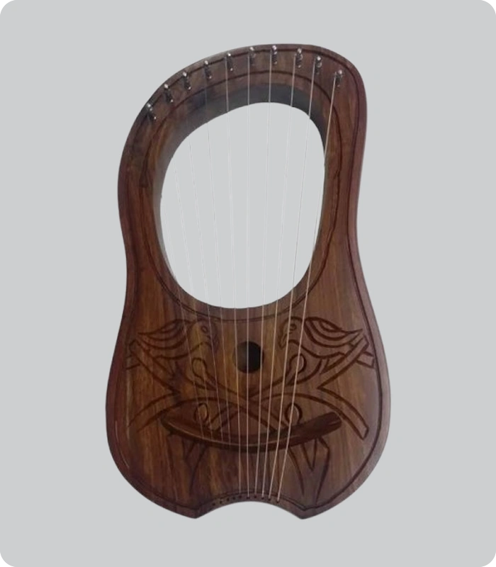 Custom Made Scottish 10 Metal Strings Lyre Harp
