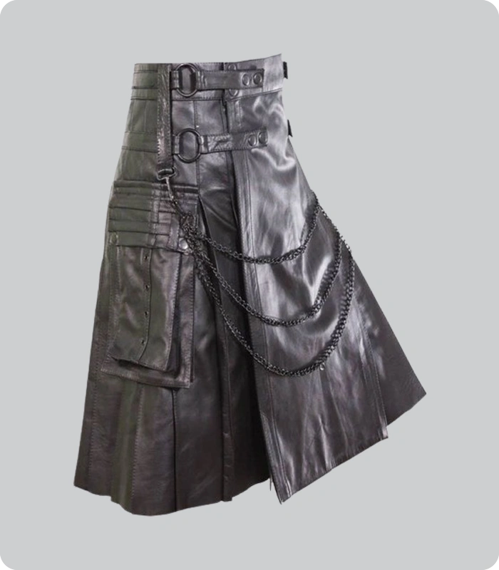 Custom Made Scottish Pride Leather Kilt Back