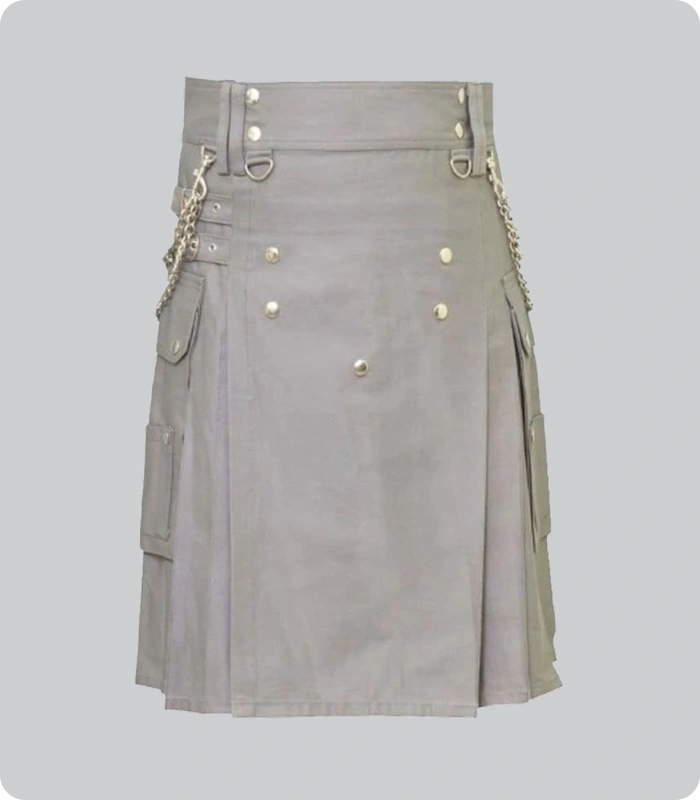 Custom Made White Utility Kilt Back