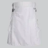 Custom Made White Utility Kilt With Pockets