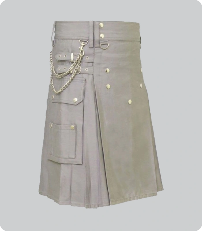 Custom Made White Utility Kilt