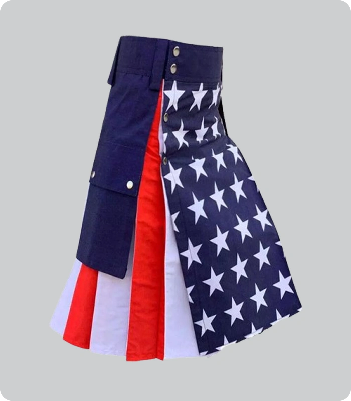 Hand Made Amarican Flag Kilts For Men