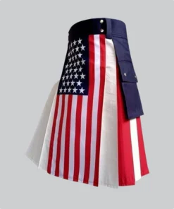 Hand Made American Flag Hybrid Utility Kilt For Men Back