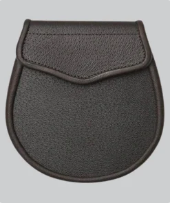 Hand Made Basic Style Black Leather Sporran