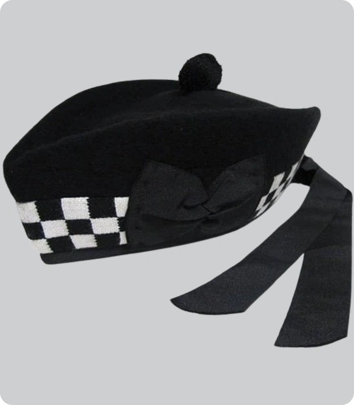 Hand Made Black And White Glengarry Hats
