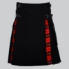 Hand Made Black Cotton Wallace Tartan Scottish Utility Cargo Hybrid Kilt
