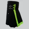 Hand Made Black & Green Utility Kilt