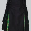 Hand Made Black Hybrid Kilt With Irish Tartan