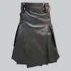 Hand Made Black Leather Fashion Kilt