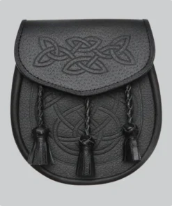 Hand Made Black Leather Sporran