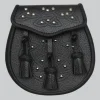 Hand Made Black Leather Sporran With Stud