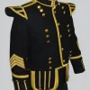 Hand Made Black Men Military Drummer Doublets