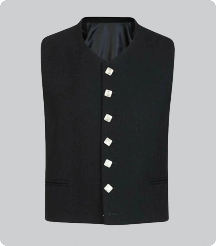 Hand Made Black Military Drummer Doublets Vest