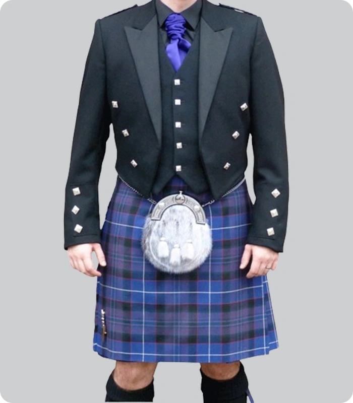 Hand Made Black Prince Charlie Jacket with Five Button Vest