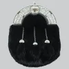 Hand Made Black Rabbit Fur Sporran