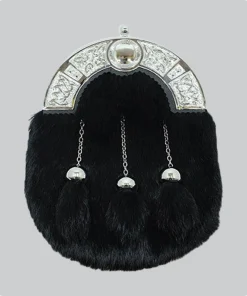 Hand Made Black Rabbit Fur Sporran