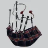 Hand Made Black Stewart Tartan Bagpipe