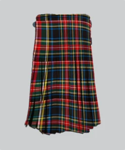 Hand Made Black Stewart Tartan Kilt Back