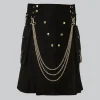 Hand Made Black Utility Kilt