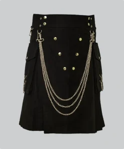 Hand Made Black Utility Kilt