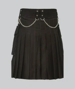 Hand Made Black Utility Kilt Back