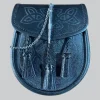 Hand Made Black With Navy Highlight Leather Sporran