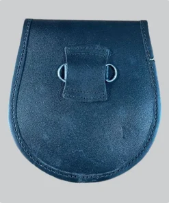 Hand Made Black With Navy Highlight Leather Sporran Back