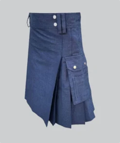 Hand Made Blue Scottish Denim Kilt