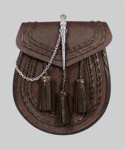 Hand Made Brown Leather Sporran With Pin Lock