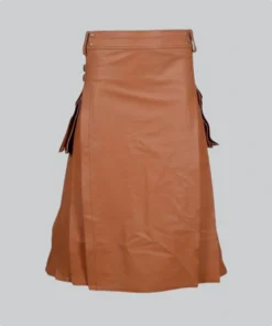 Hand Made Brown Leather Utility Kilt