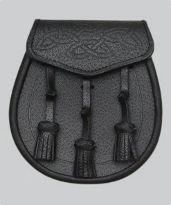 Hand Made Celtic Interweave Knotted Tassel Leather Sporran