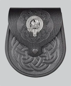 Hand Made Clan Crest Celtic Leather Sporran