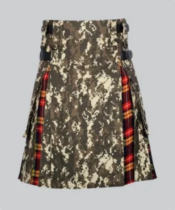 Hand Made Digital Camo Buchanan Tartan Hybrid Kilt