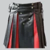 Hand Made Gladiator Leather Kilt with Front Panels Kilt Back